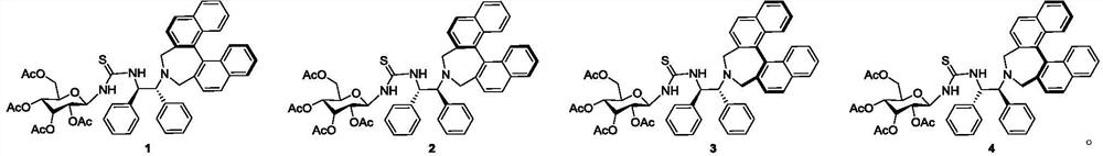 Chiral sugar-containing thiosemicarbazide catalyst derived from binaphthalene skeleton and preparation method and application thereof