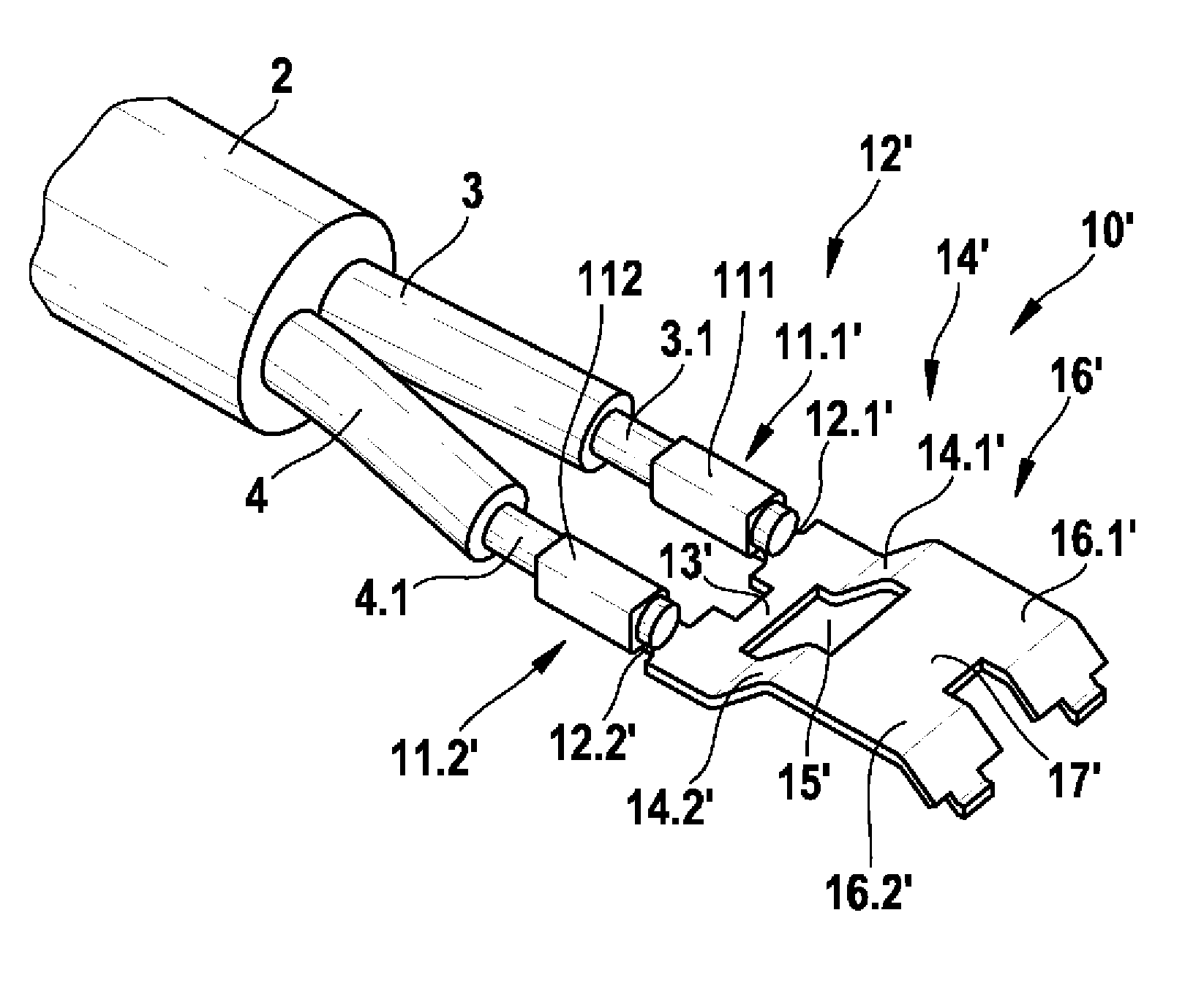 Connection assembly for a sensor assembly and sensor assembly