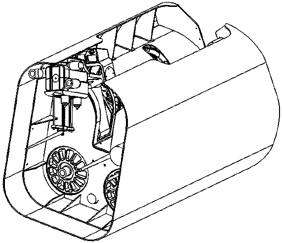 Self-traction type wire coating robot wire feeding and hanging method and corresponding robot