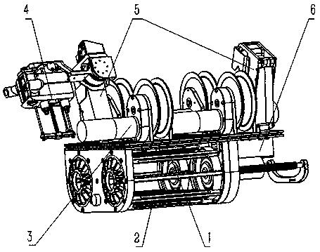 Self-traction type wire coating robot wire feeding and hanging method and corresponding robot