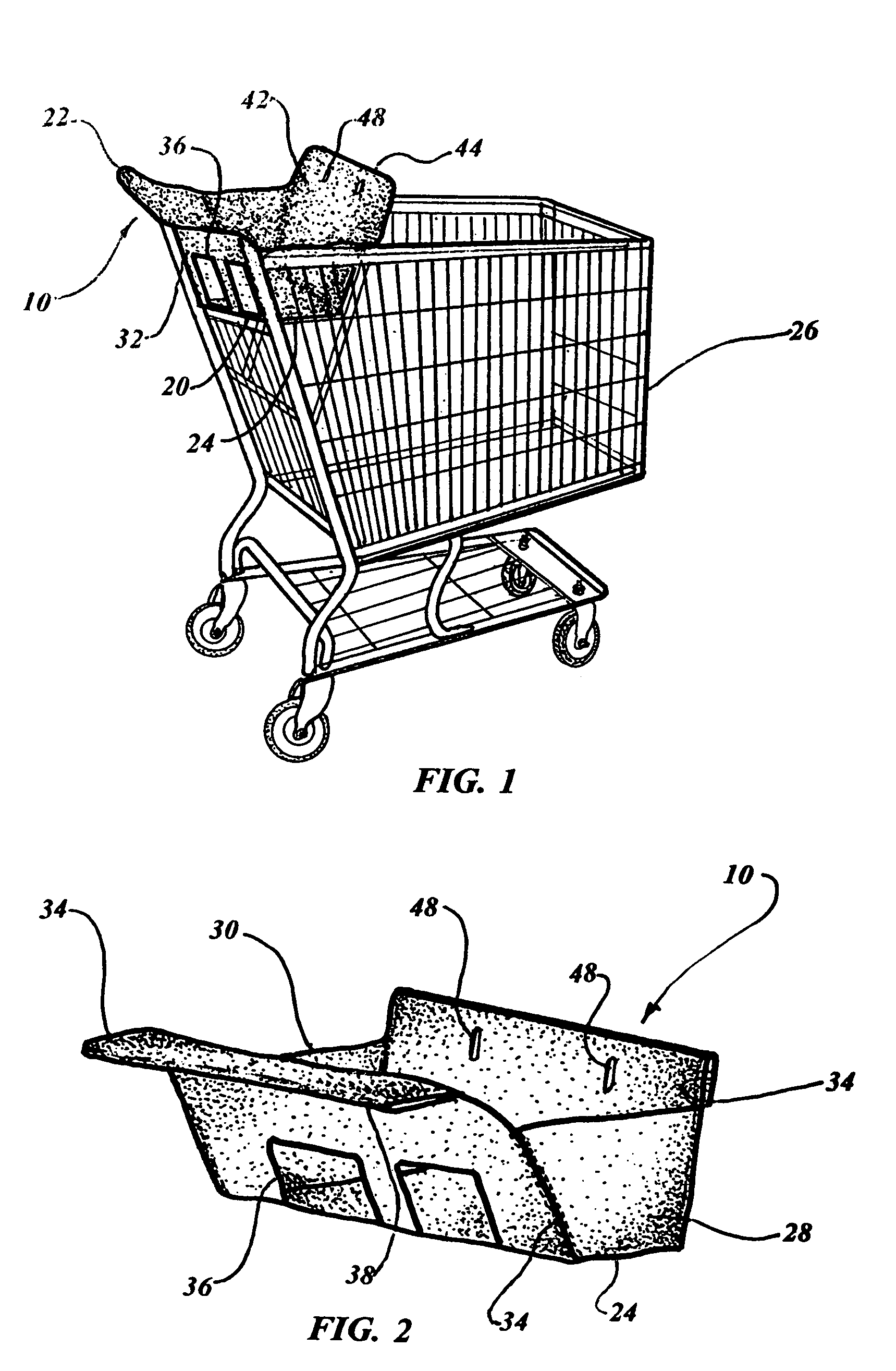 Disposable shopping cart child seat liner