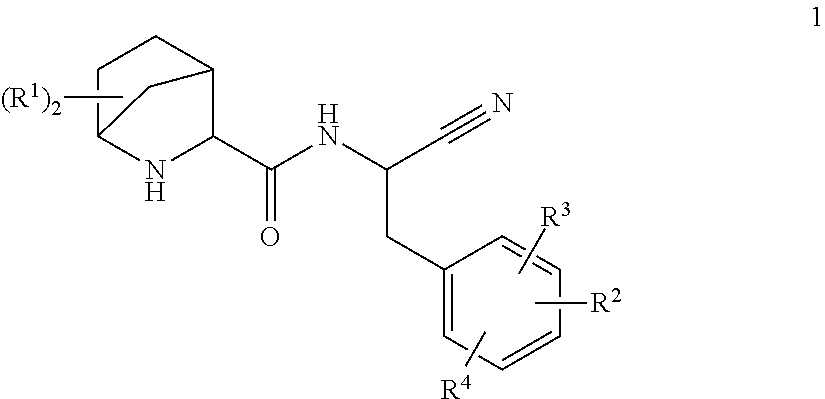 Substituted 2-aza-bicyclo[2.2.1]heptane-3-carboxylic acid (benzyl-cyano-methyl)-amides inhibitors of cathepsin c