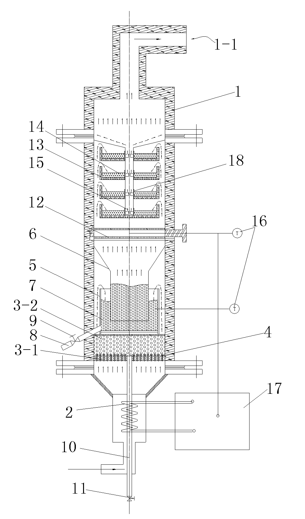 Device for catalytic denitration reaction by preheating waste incineration flue gas