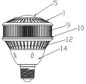 Waterproof LED (Light-Emitting Diode) ball bulb lamp