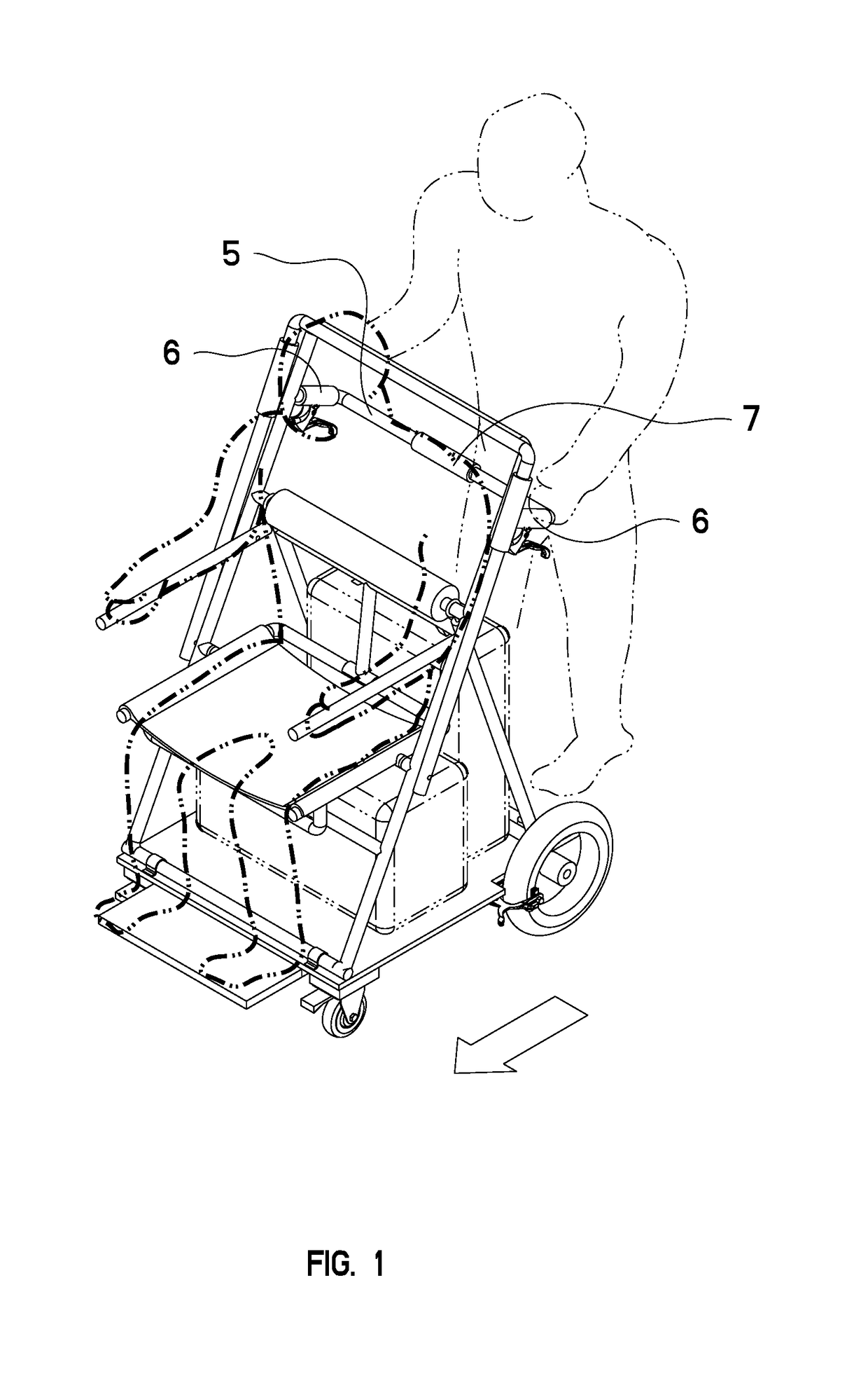 Collapsible transport chair with baggage capability