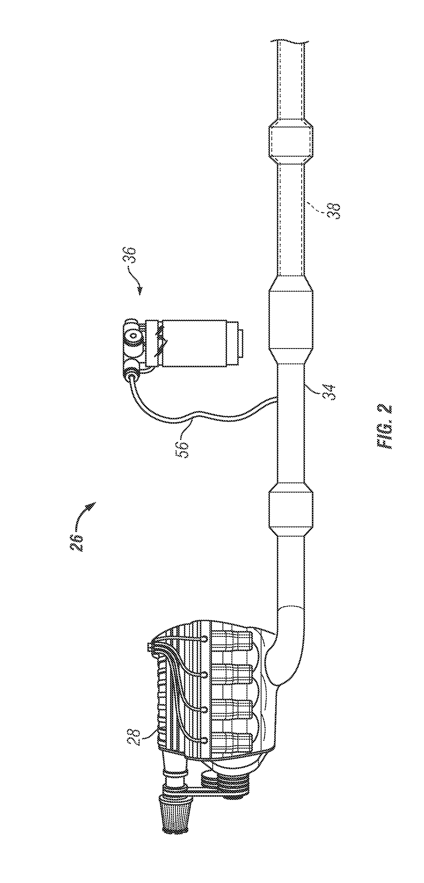 Diesel exhaust fluid system having a reservoir spacer