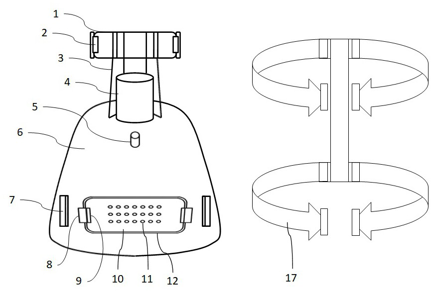 Breathing mask with separable exhaust device