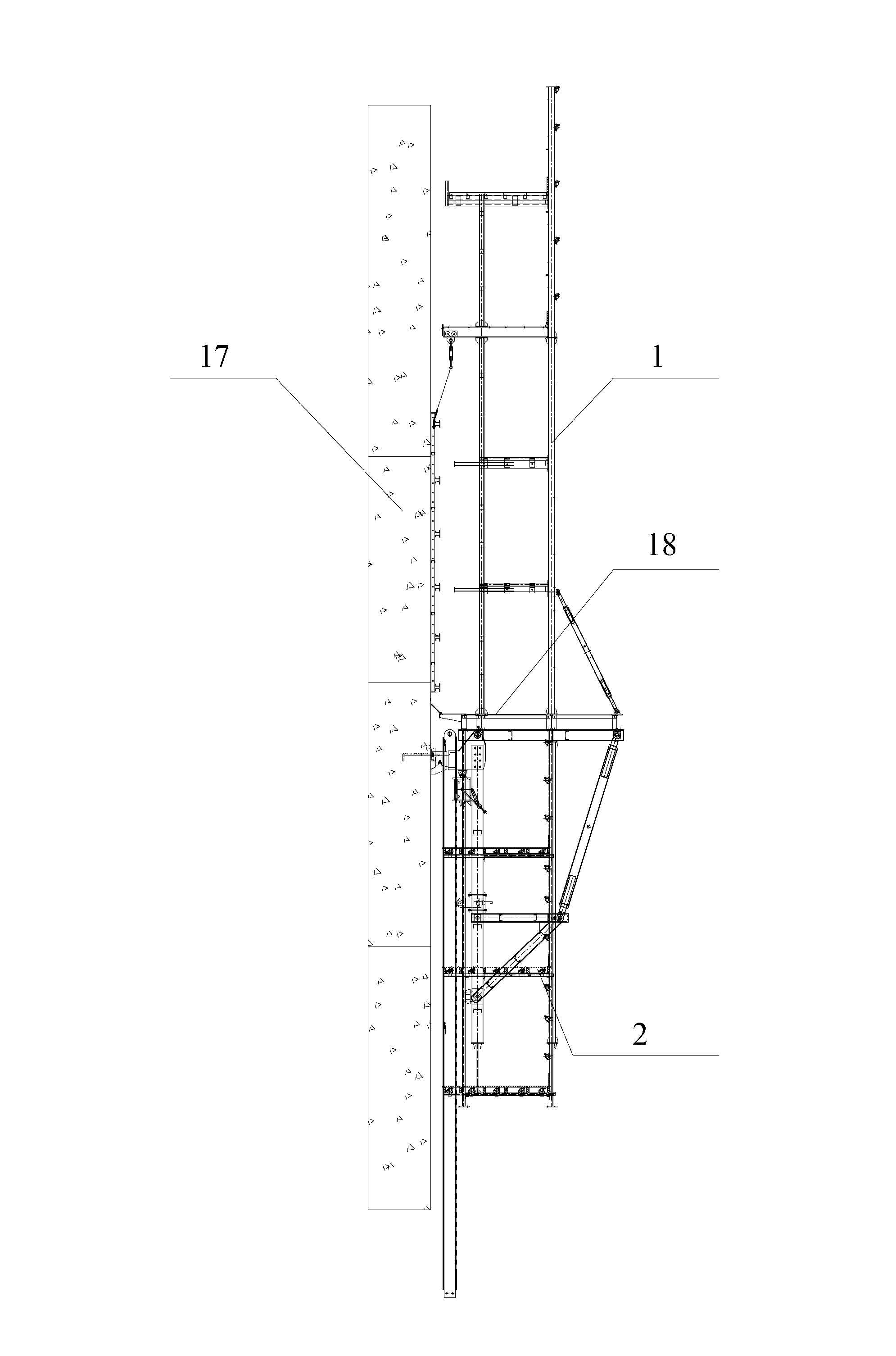Bowstring truss type fully-enclosed hydraulic climbing formwork system and application method for same