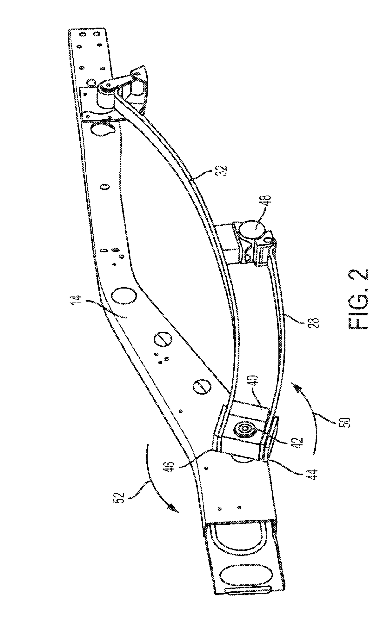 Leaf spring suspension system for a vehicle