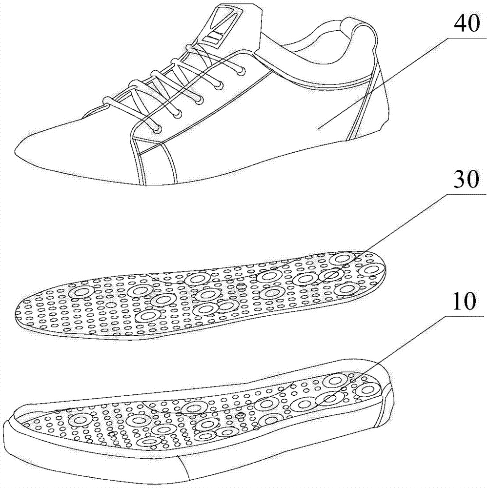 Leather shoes with functions of reducing weight and preventing hyperlipidemia, hypertension and hyperglycemia