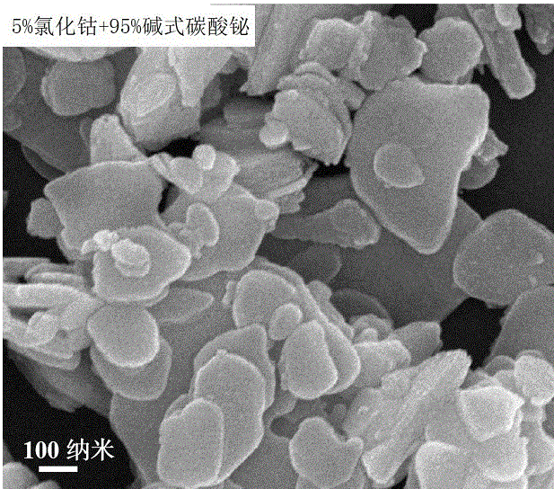 Cobalt oxide doped basic bismuth carbonate/bismuth oxychloride photocatalyst and preparation method thereof
