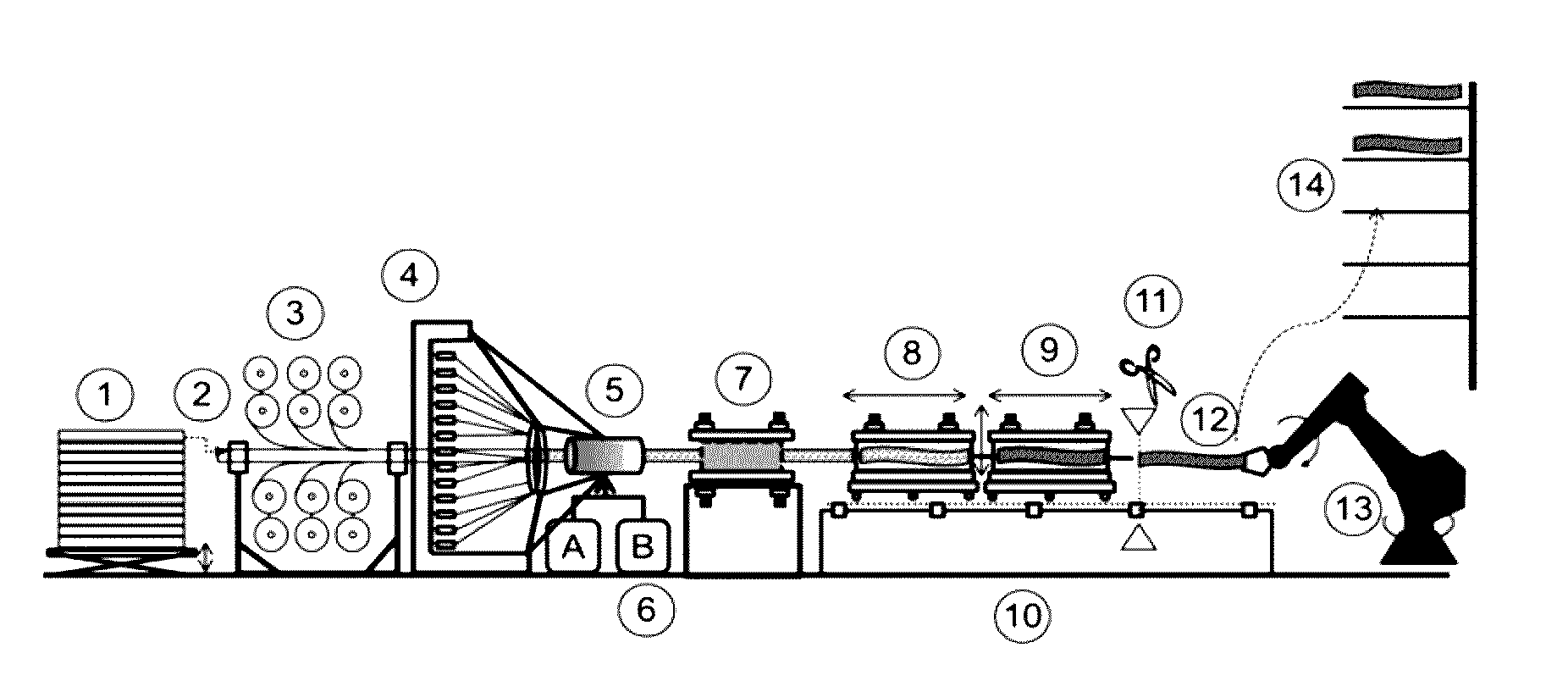 Continuous production of profiles in a sandwich type of construction with foam cores and rigid-foam-filled profile