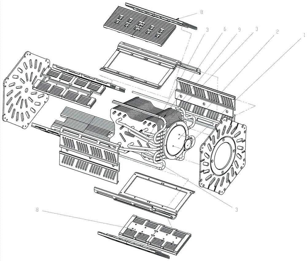 Large-power LED radiating structure