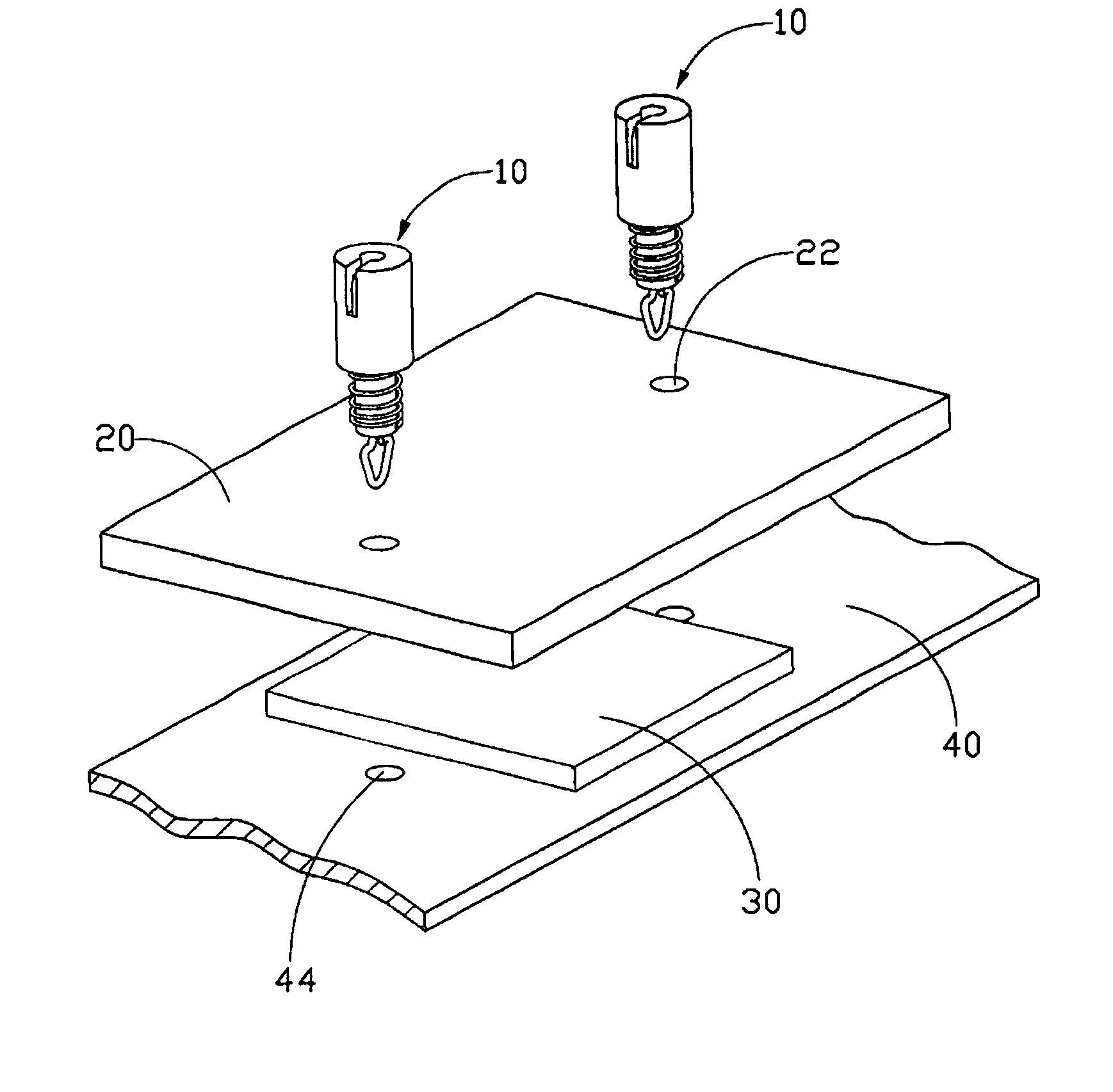 Fastener for mounting heat-radiator to electronic device