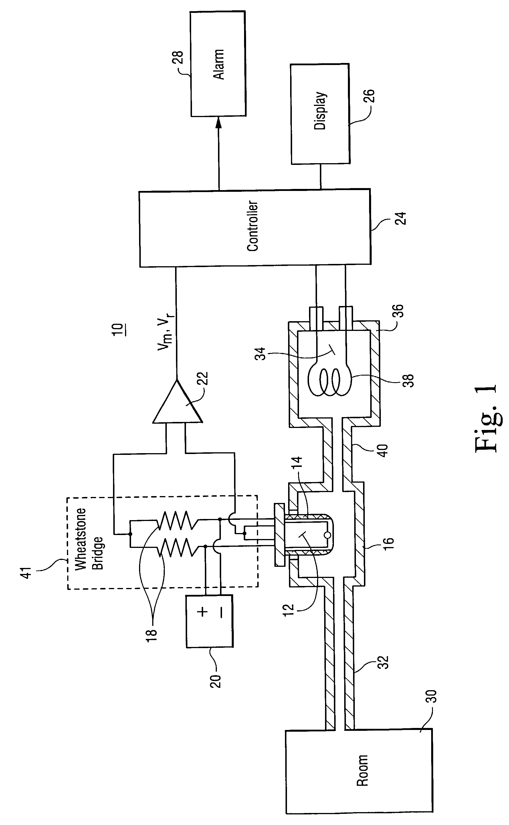 Combustible gas detector having flow-through sensor container and method for measuring such gases