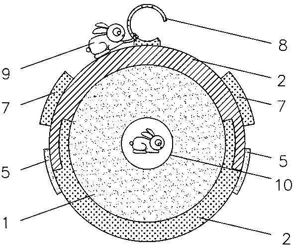 Bathing body provided with decorative layer, external connecting device and hard shell