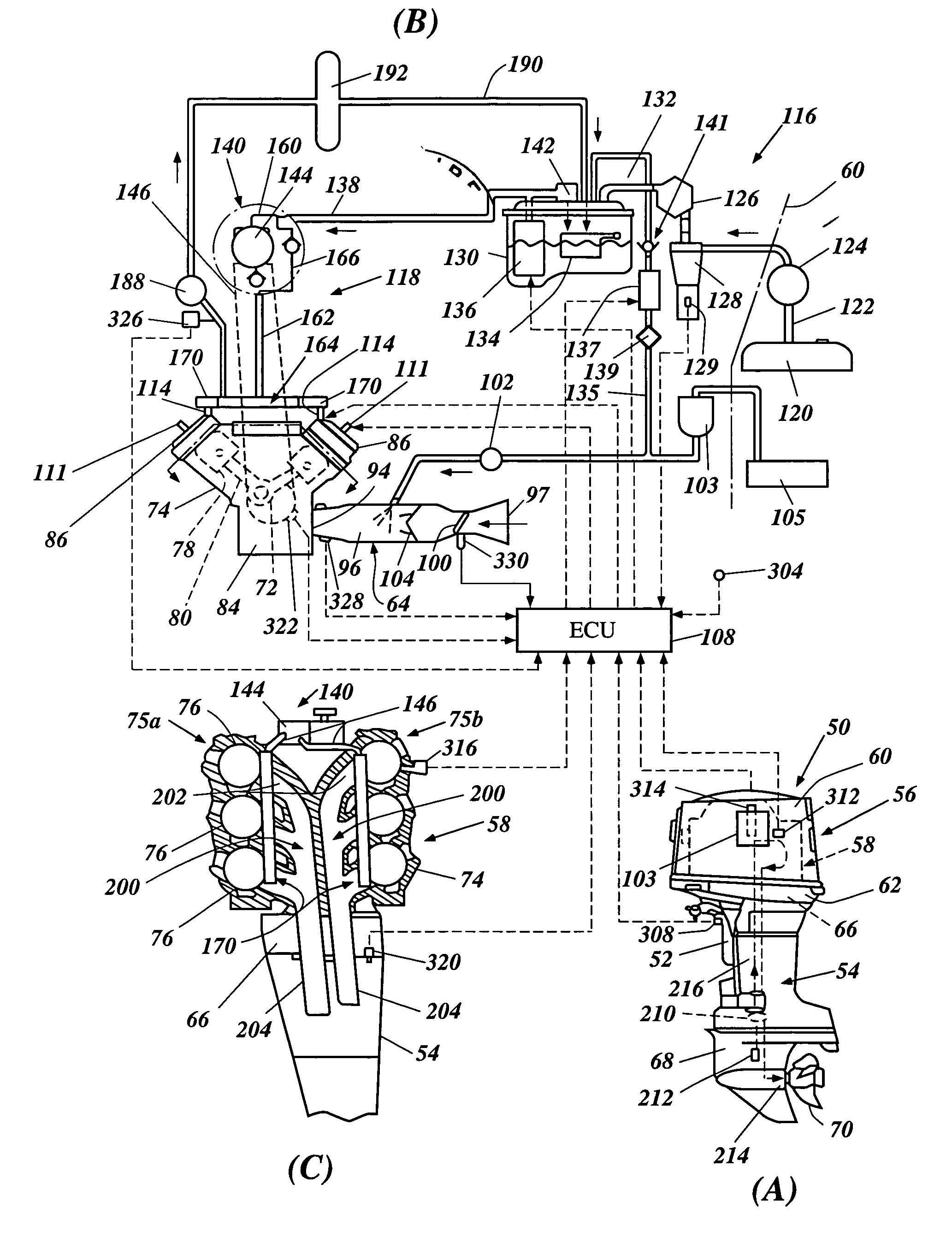 Fuel injection system for outboard motor