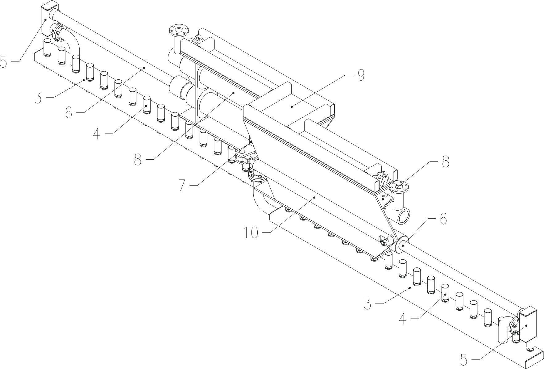 Hydraulically driven telescopic type pitch spraying device