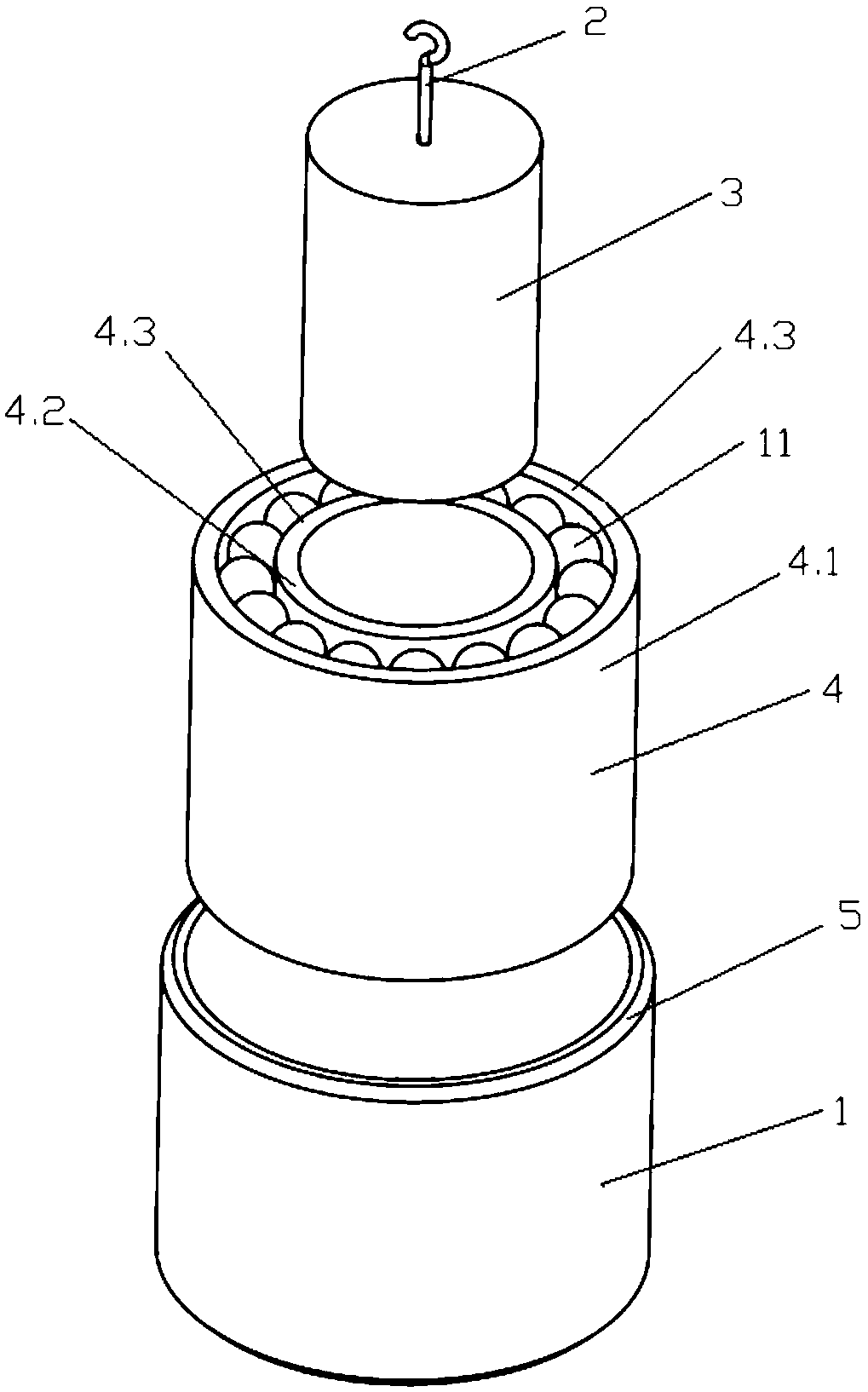 Cylindrical bearing yarn carrier and three-dimensional knitting machine adopting same