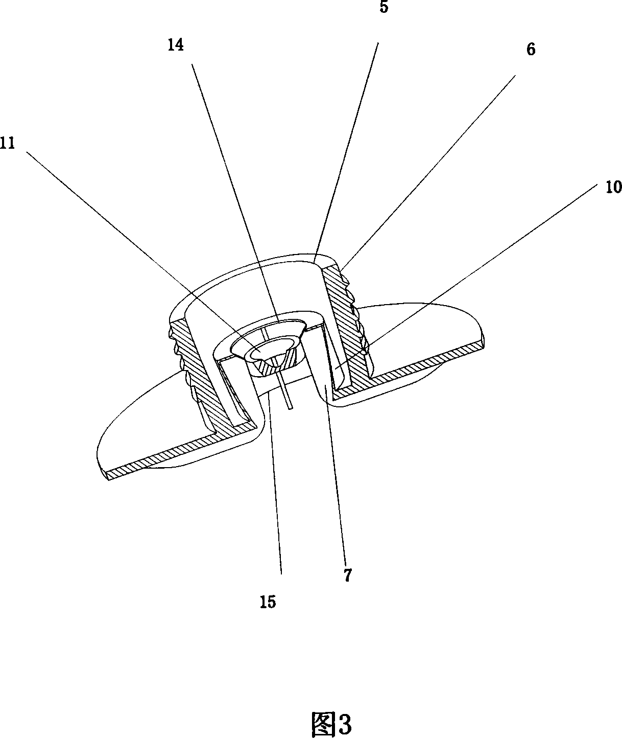 Vacuum compression bag gas nozzle with improved structure