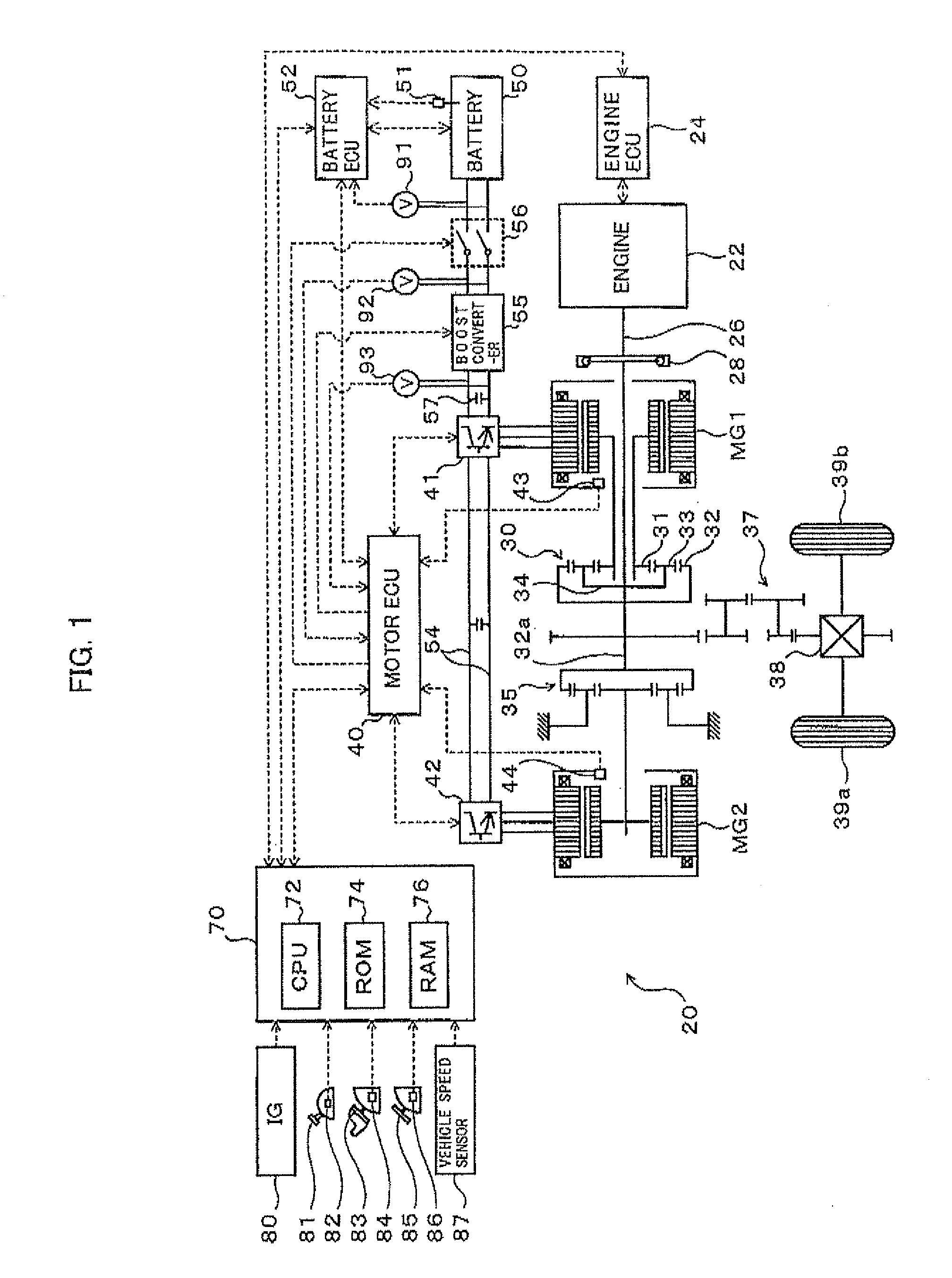 Motor drive control apparatus, vehicle with motor drive control apparatus, and motor drive control method
