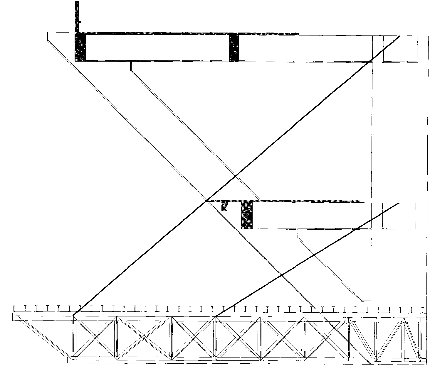 Construction method for 45-DEG-inclined long-overhanging reinforced concrete structure project