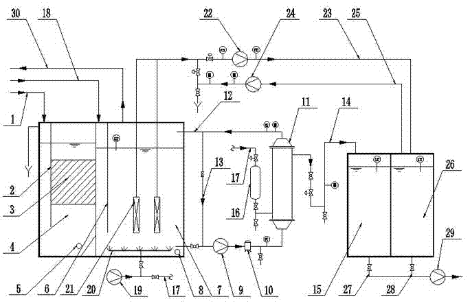 Integrated treating and reusing device for heavy metal chemical leaching liquid waste and method for treating and reusing leaching liquid