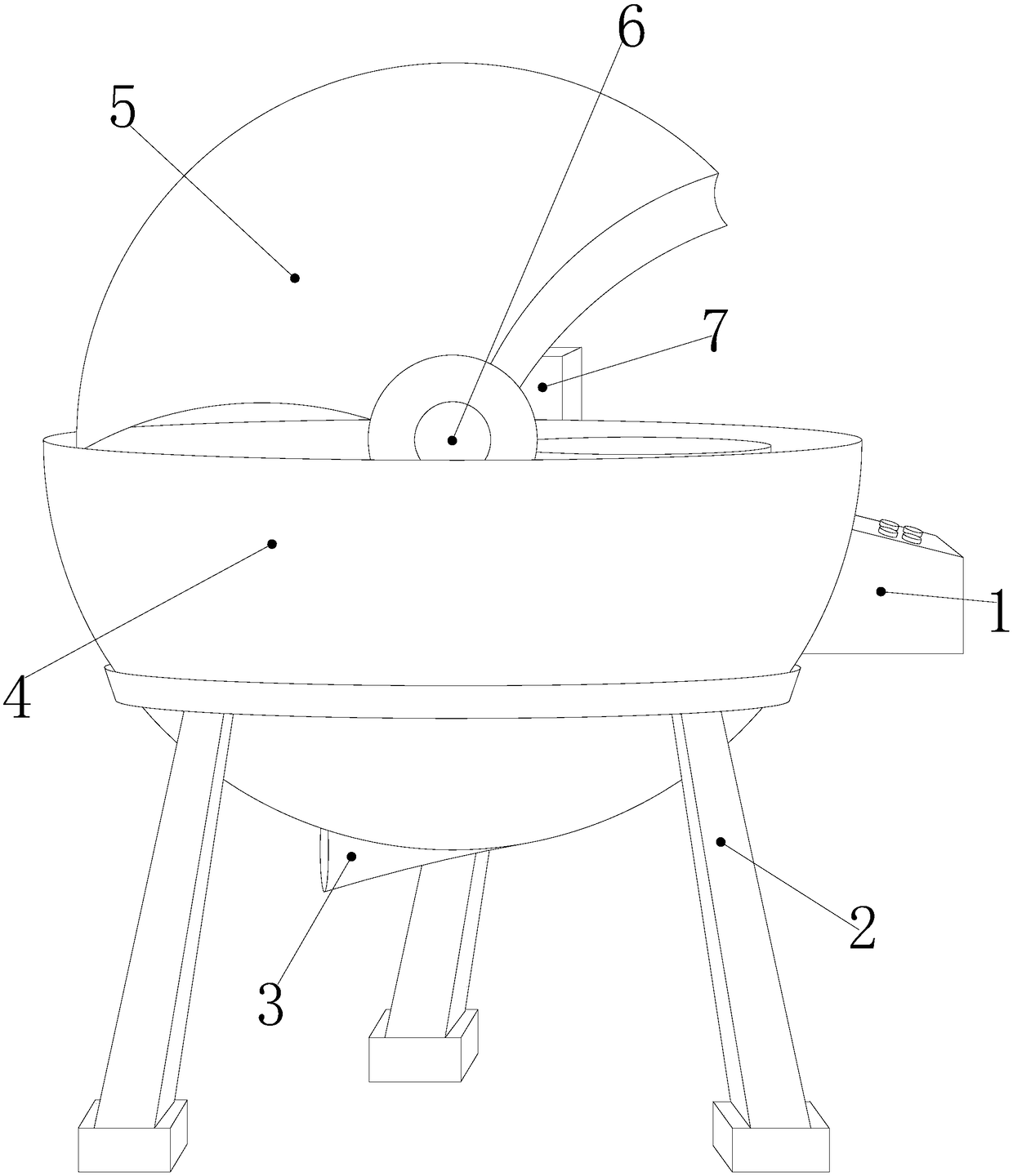 Engineering material treatment equipment capable of scattering sandy blocks through centrifugal force and being used in building field