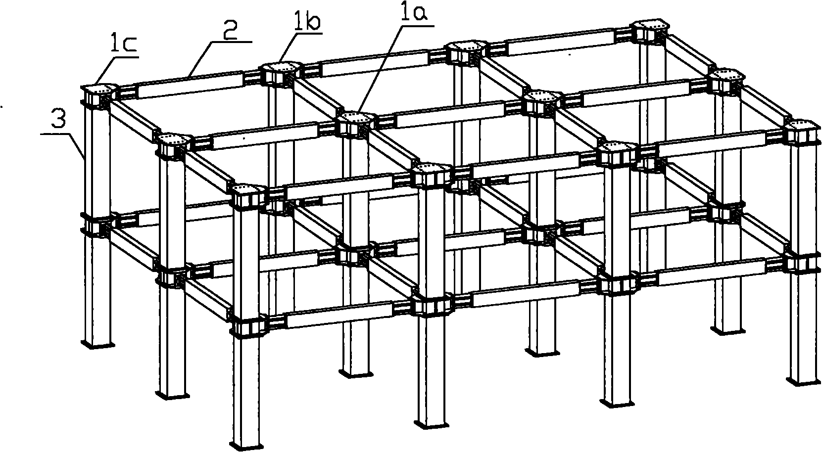 Steel joint precast and assembled reinforced concrete frame structure