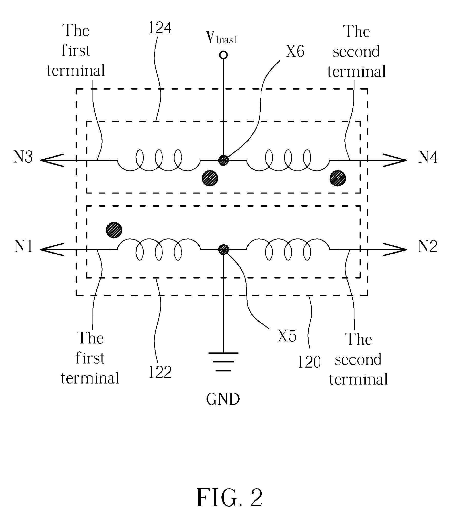 Amplifier with gain circuit coupeld to primary coil of transformer