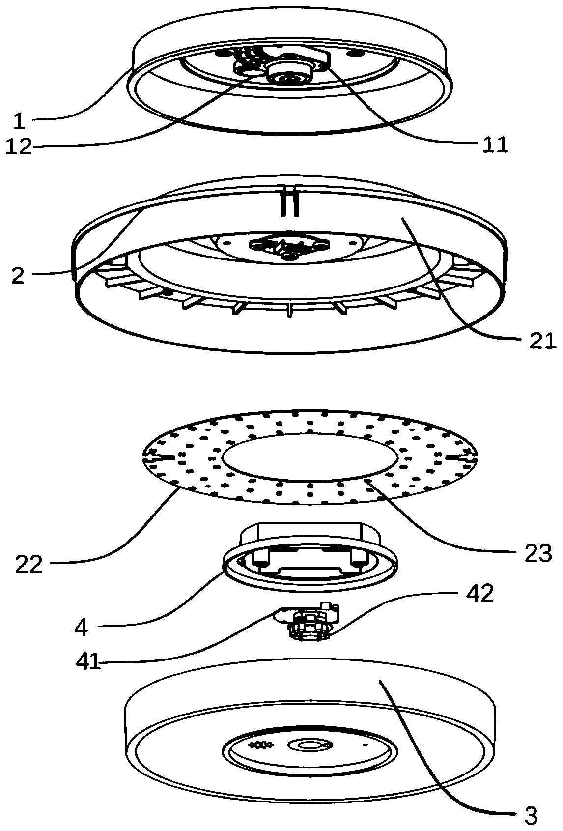 Intelligent camera monitoring ceiling lamp based on RFID identity identification.