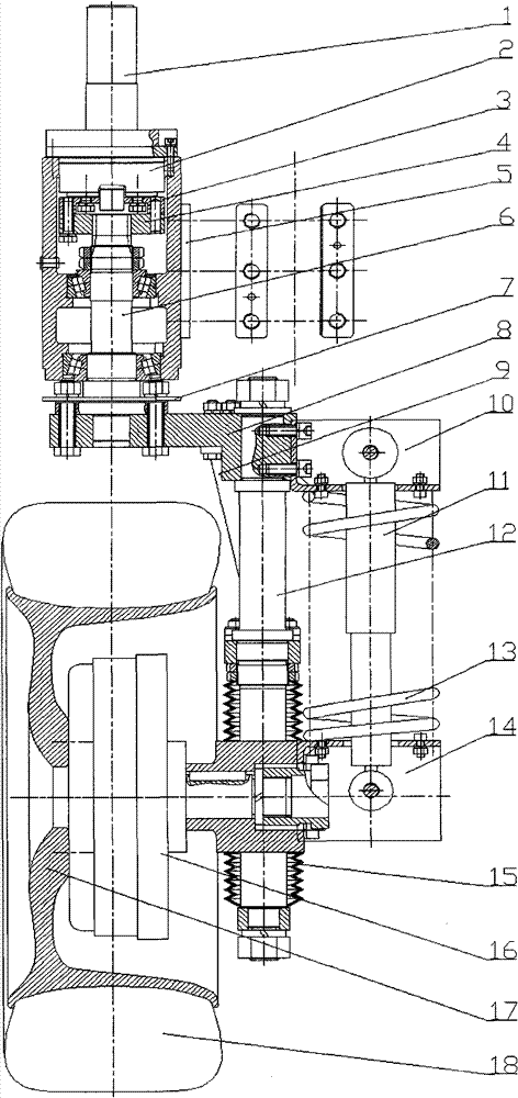 Main pin zero bias wire-controlled independent driven and steering automobile running mechanism and electric vehicle