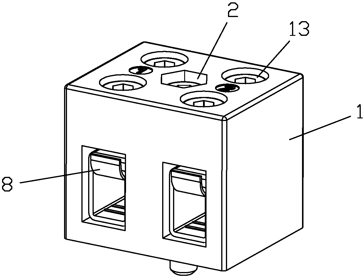 A terminal structure of a stainless steel connecting post for ultra-high temperature