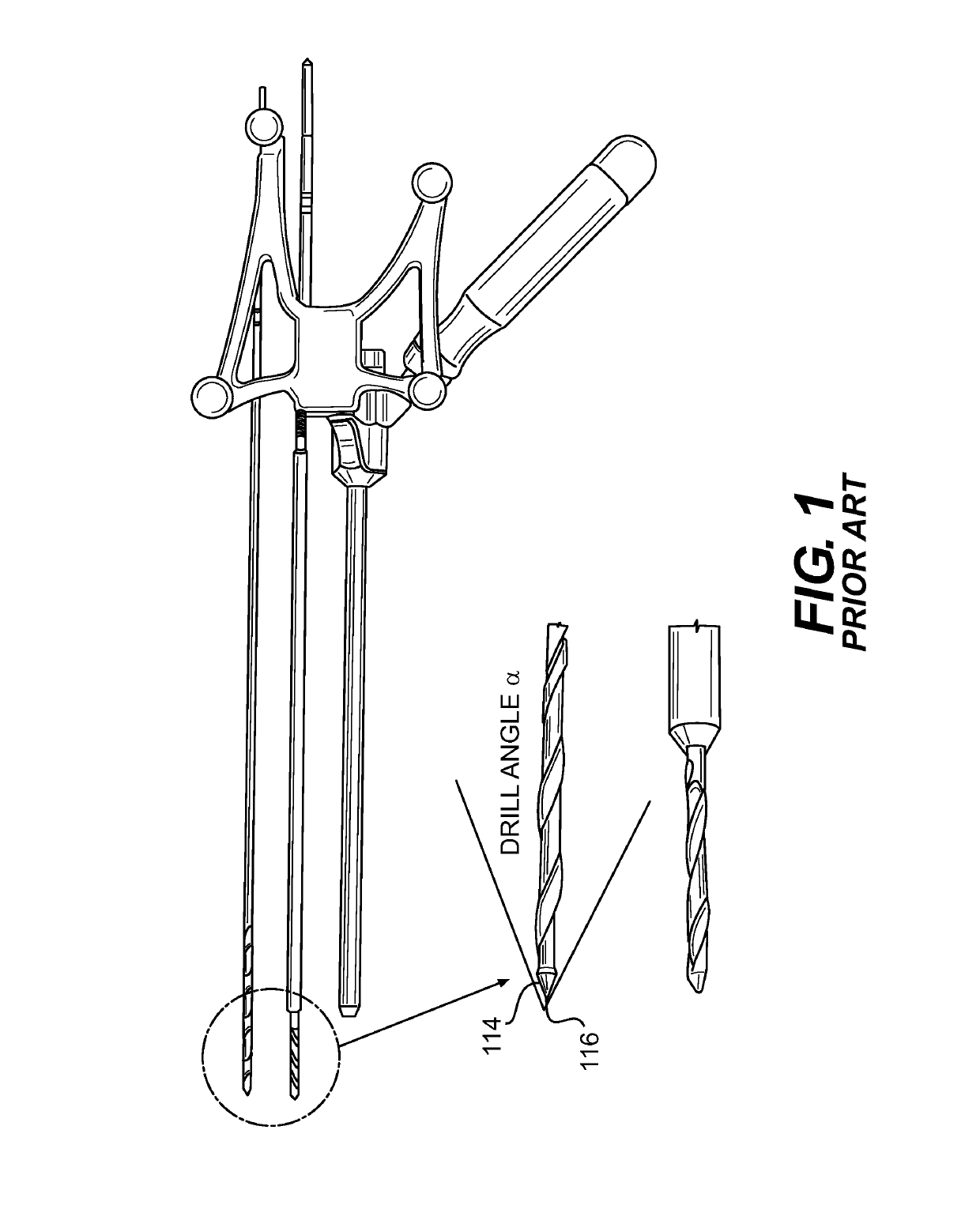Anti-skid surgical instrument for use in preparing holes in bone tissue