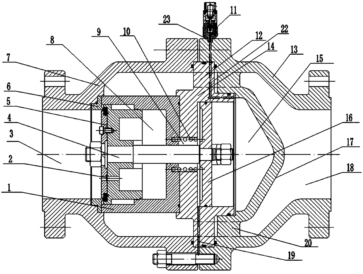 Axial-flow type safety block valve and overpressure cut-off control system thereof