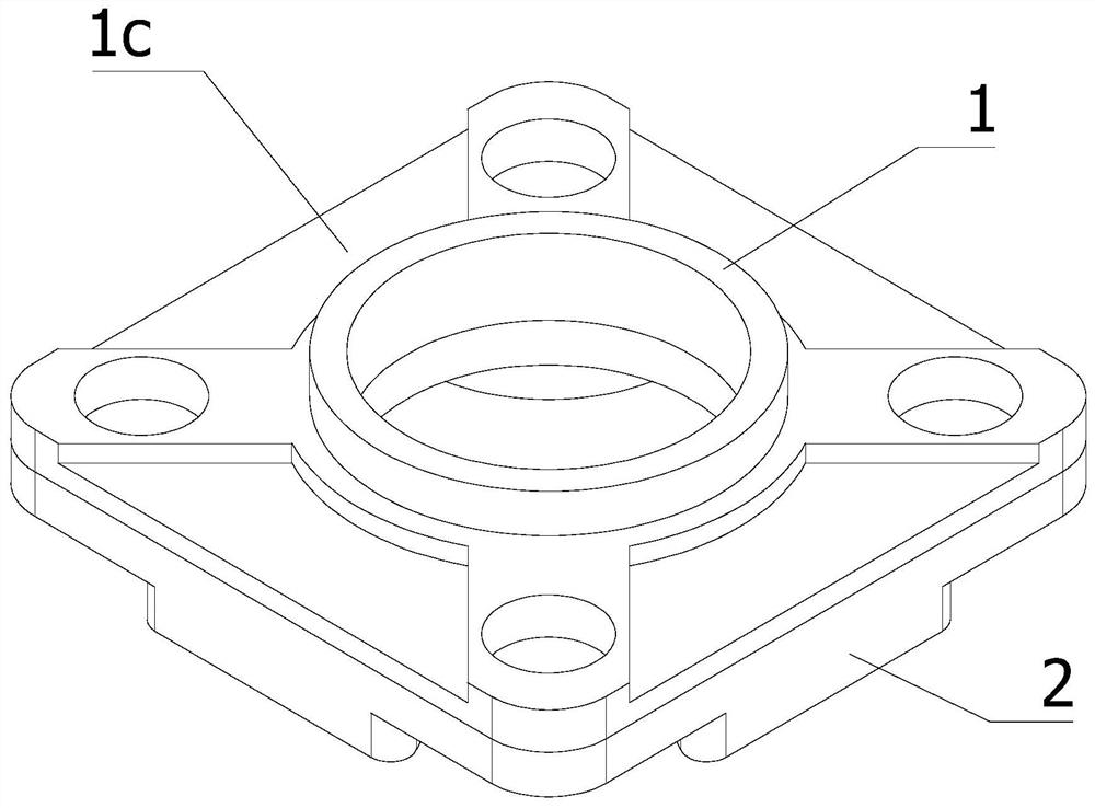 Combined type bearing seat forging device and forging process