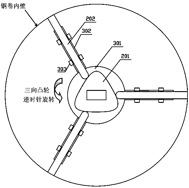 Online automatic detection device applied to displacement in steel coil transportation process