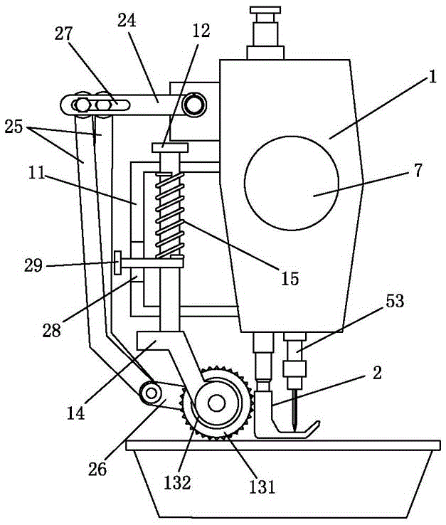 A sewing machine mop wheel device