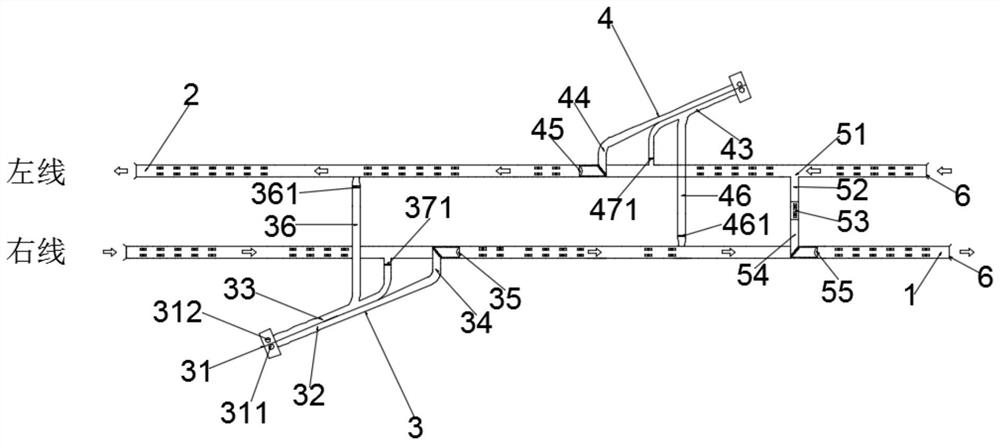 A highway tunnel ventilation system and method with a combination of inclined shaft conveying and rowing and single horizontal passage