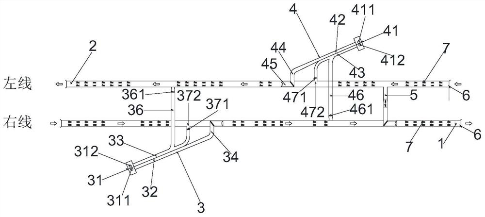 A highway tunnel ventilation system and method with a combination of inclined shaft conveying and rowing and single horizontal passage