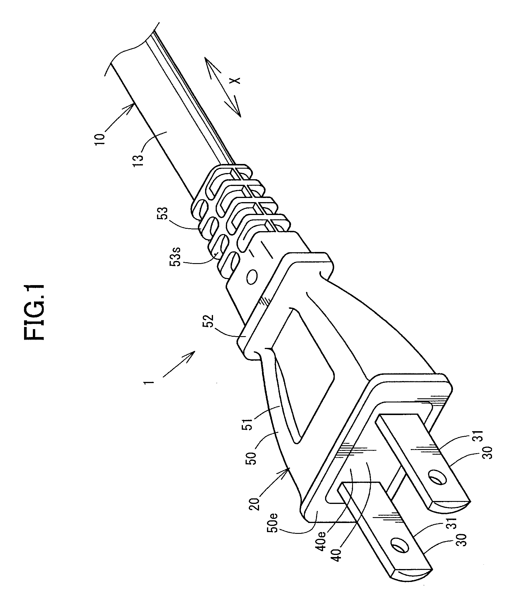 Electrical plug-provided cord
