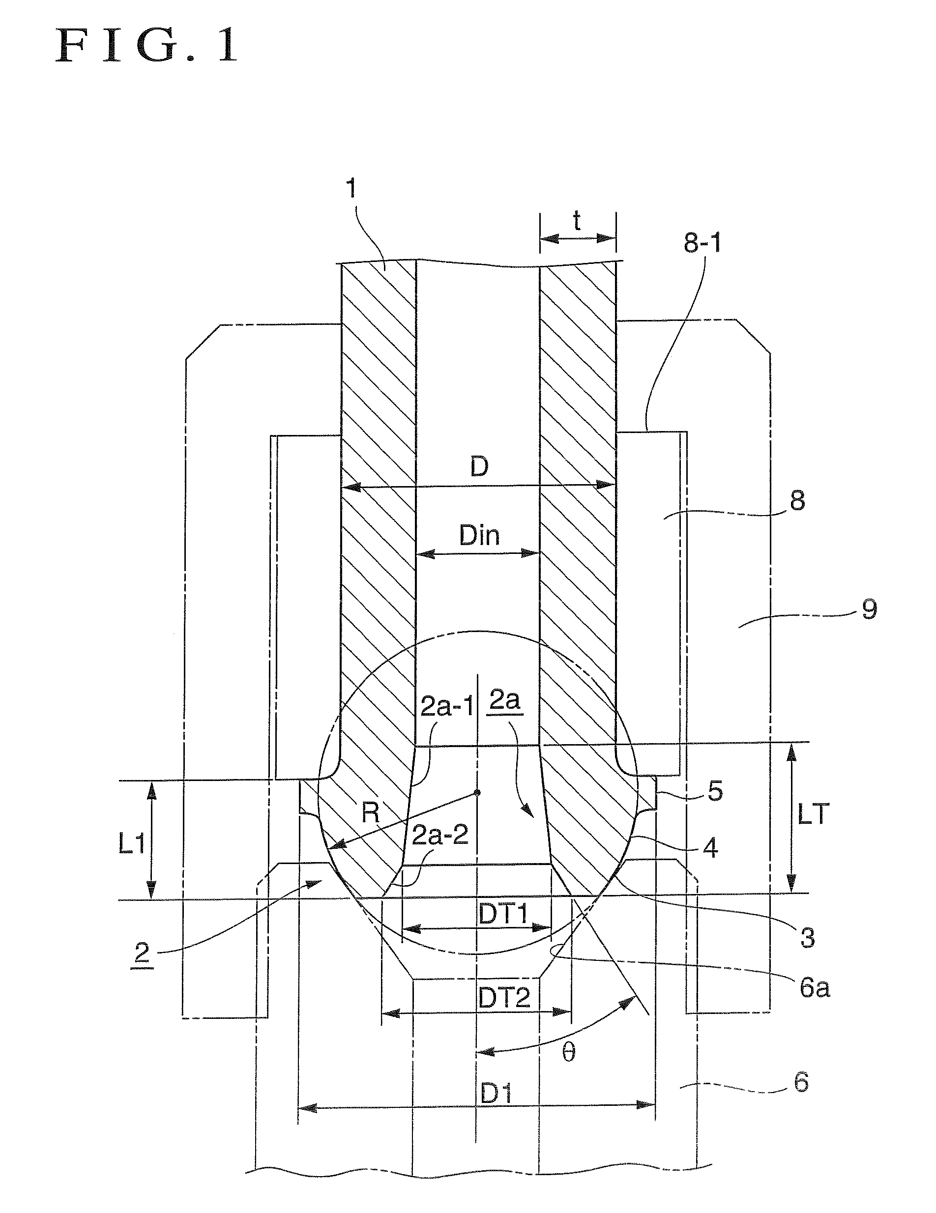 Connection head structure of high pressure fuel injection tube