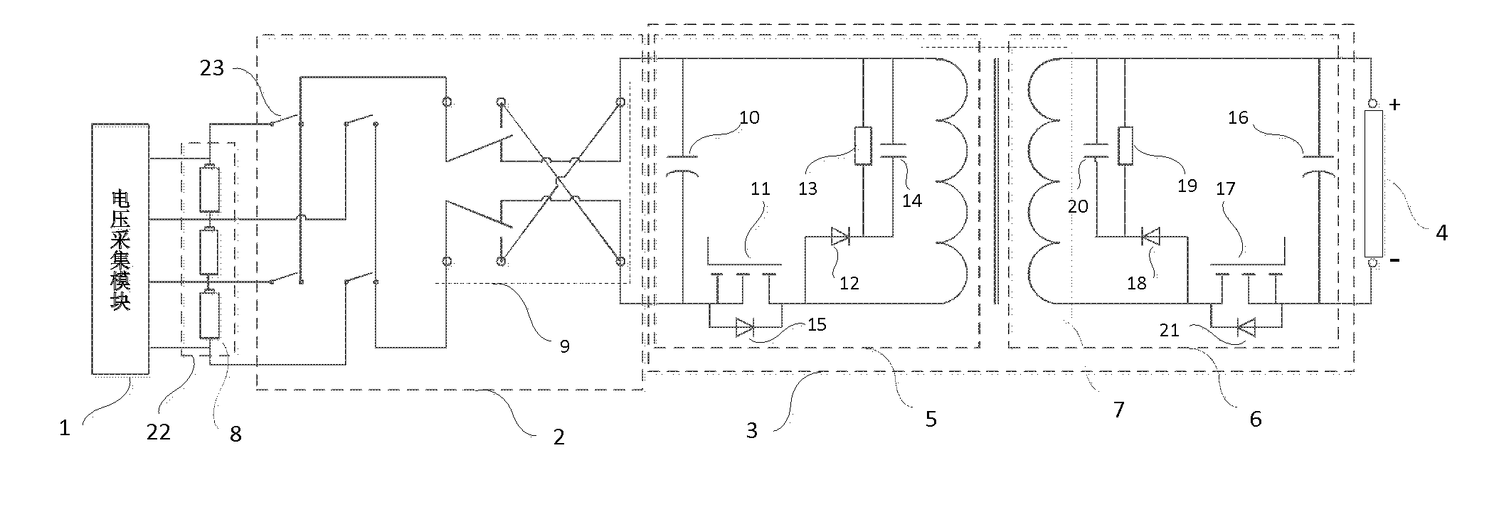 Charging/discharging active equalization circuit for lithium ion power battery pack