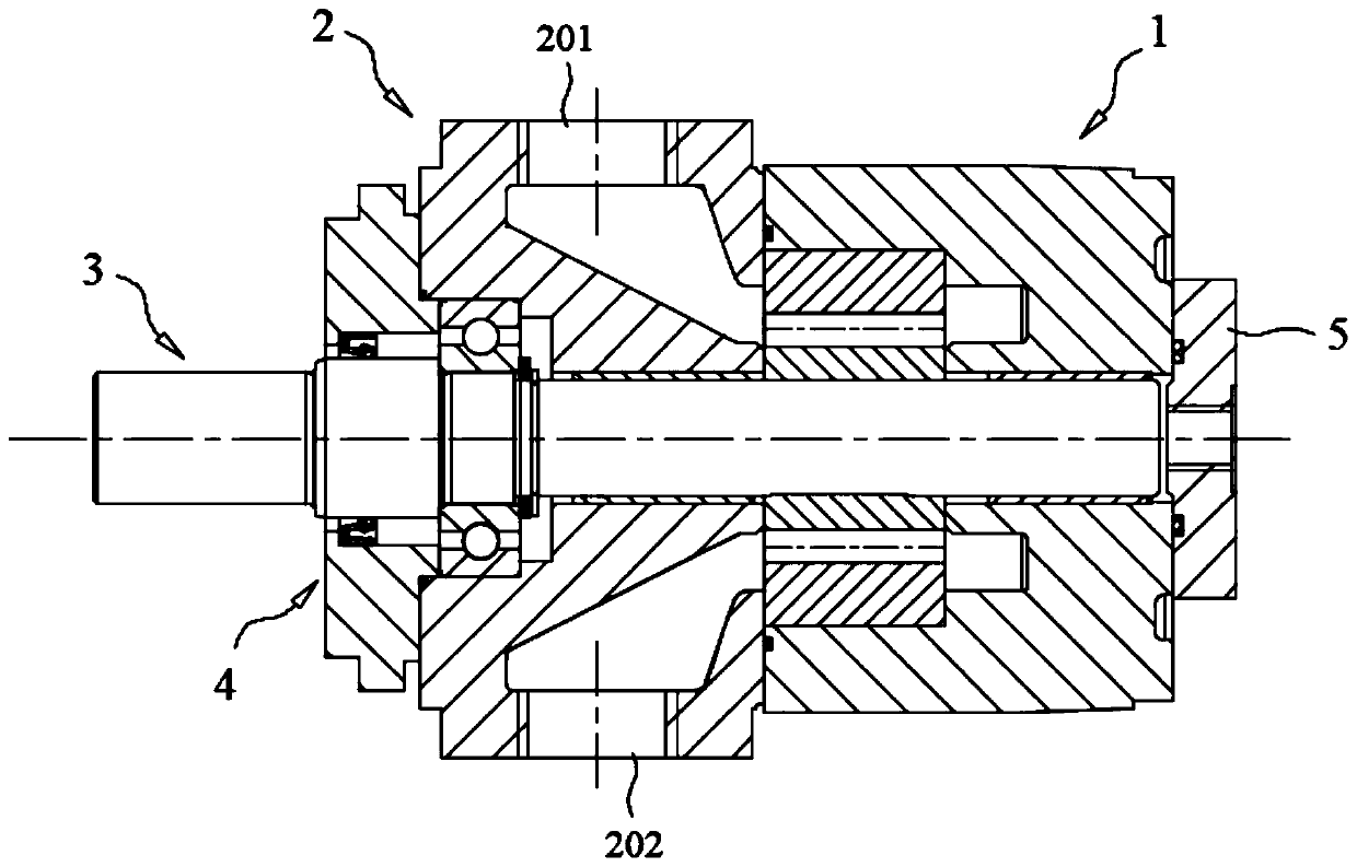 Internal engagement hydraulic motor capable of achieving four-quadrant operation
