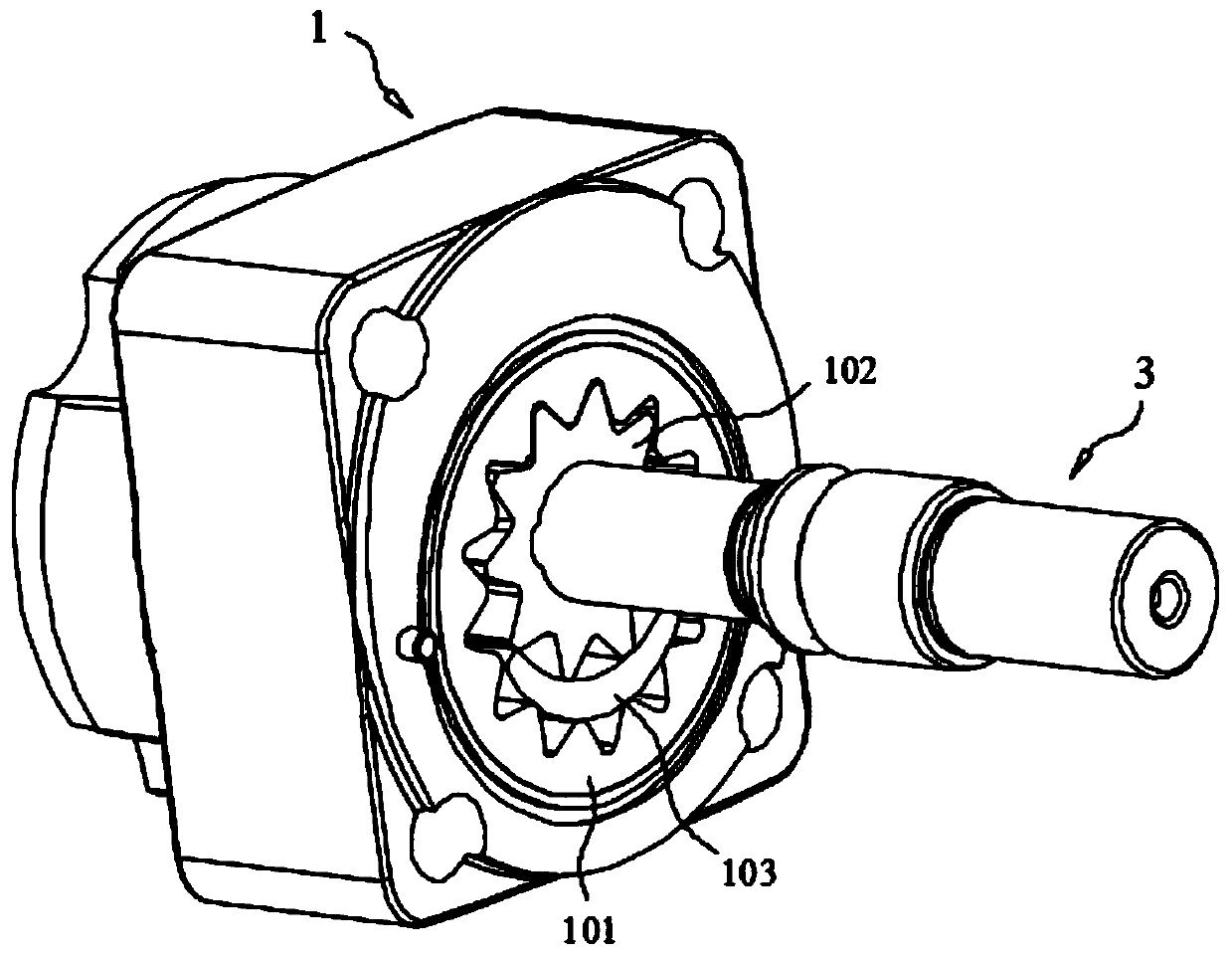 Internal engagement hydraulic motor capable of achieving four-quadrant operation
