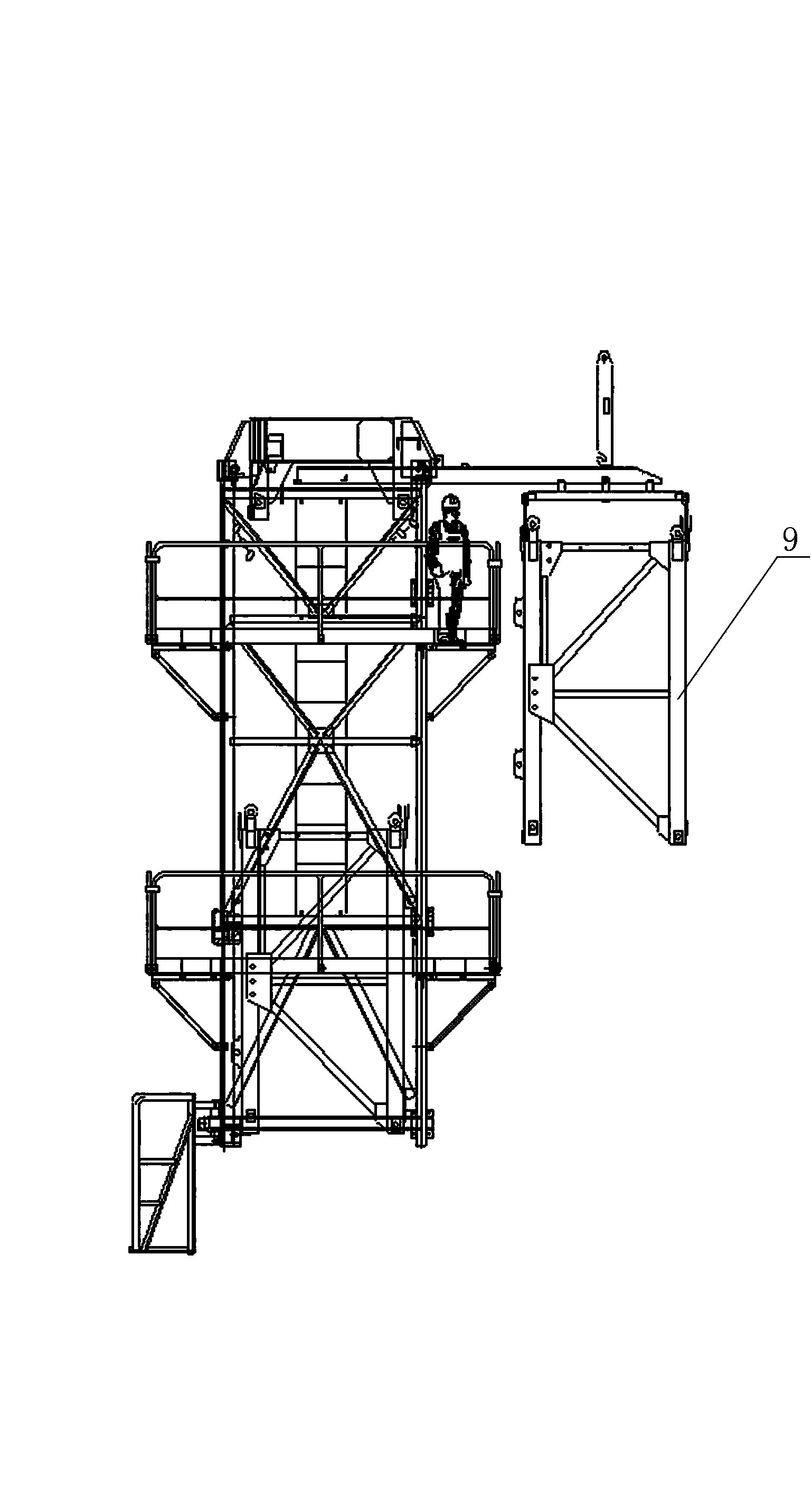 Automatic traction system for large-size tower crane mounting and dismounting standard knot and traction method thereof