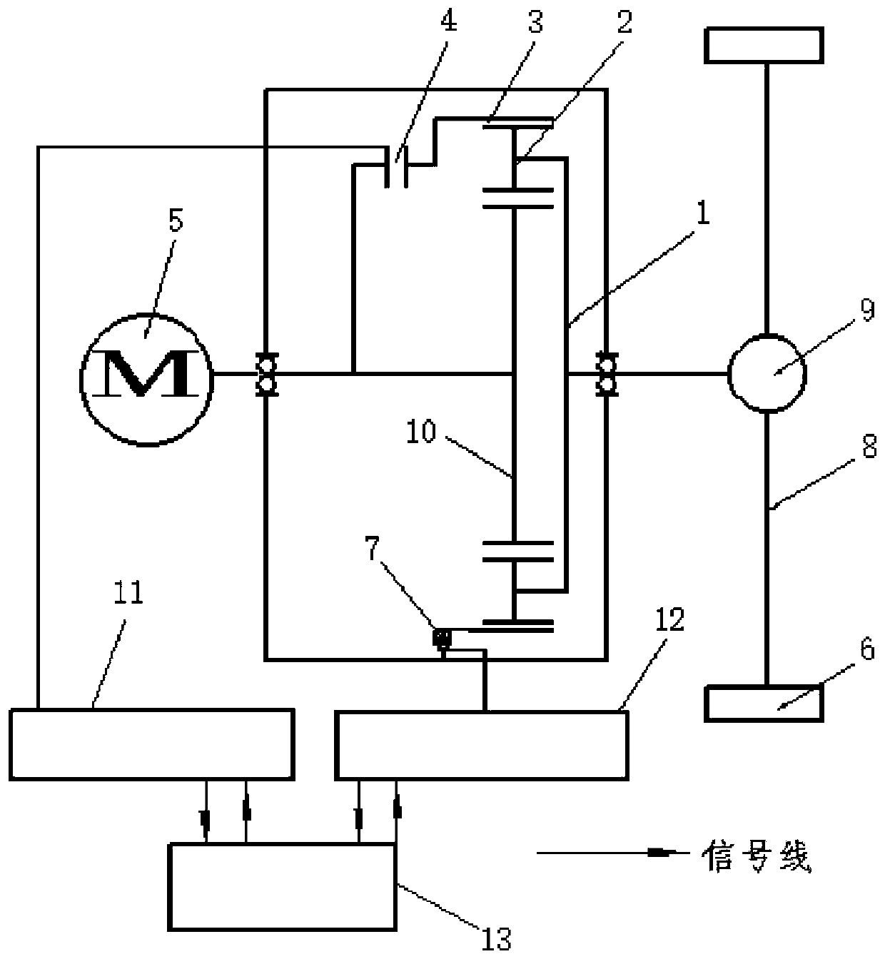 Two-gear pure electric speed change system, pure electric engineering vehicle and control method thereof