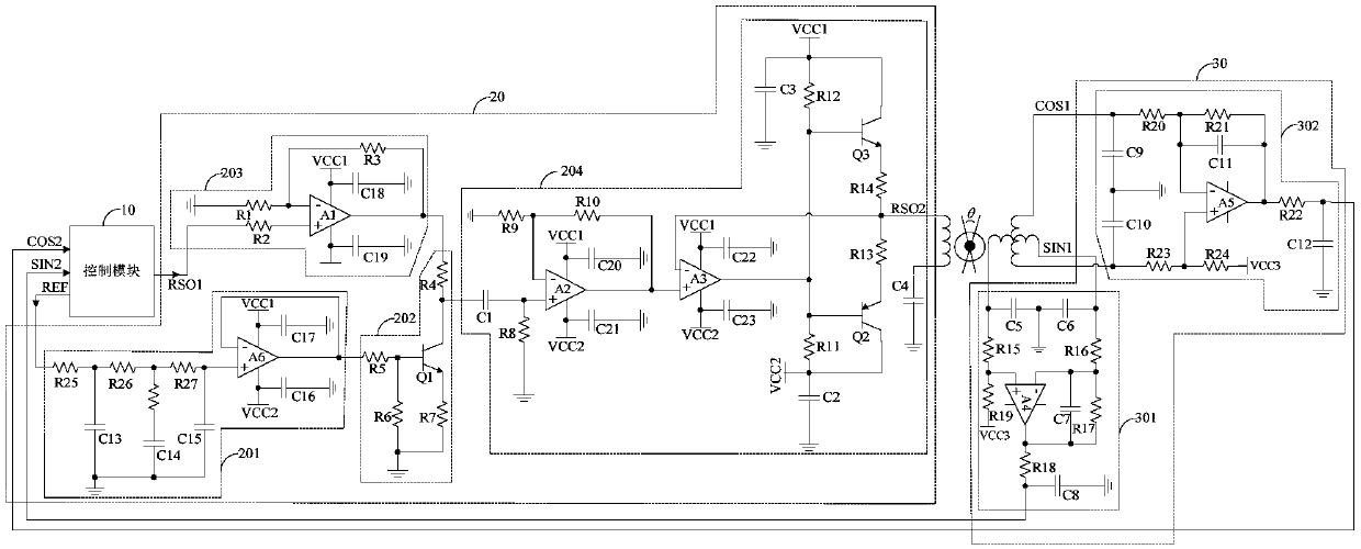 Rotary transformer interface device and frequency converter