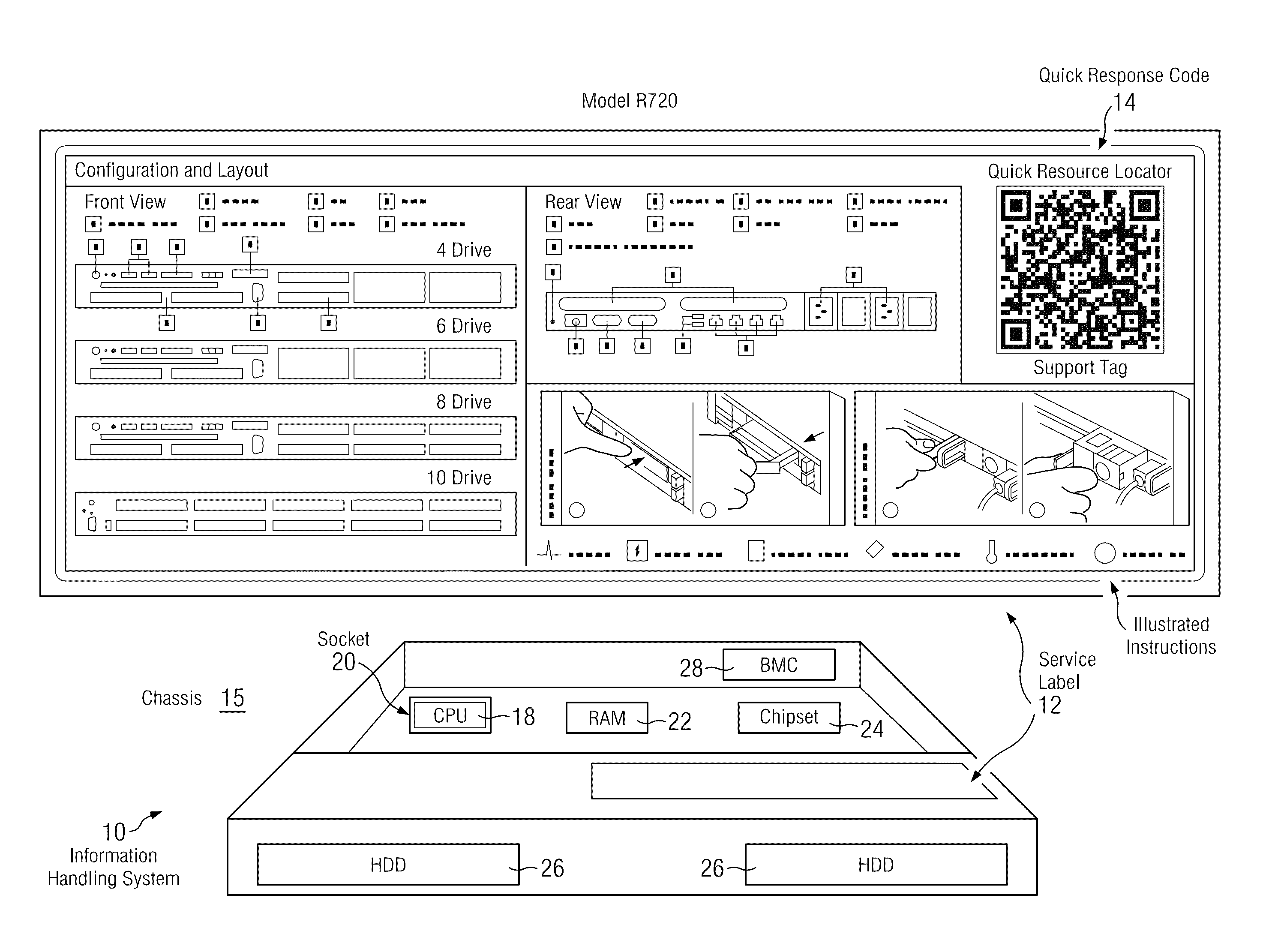 Dynamic Multidimensional Barcodes for Information Handling System Service Information