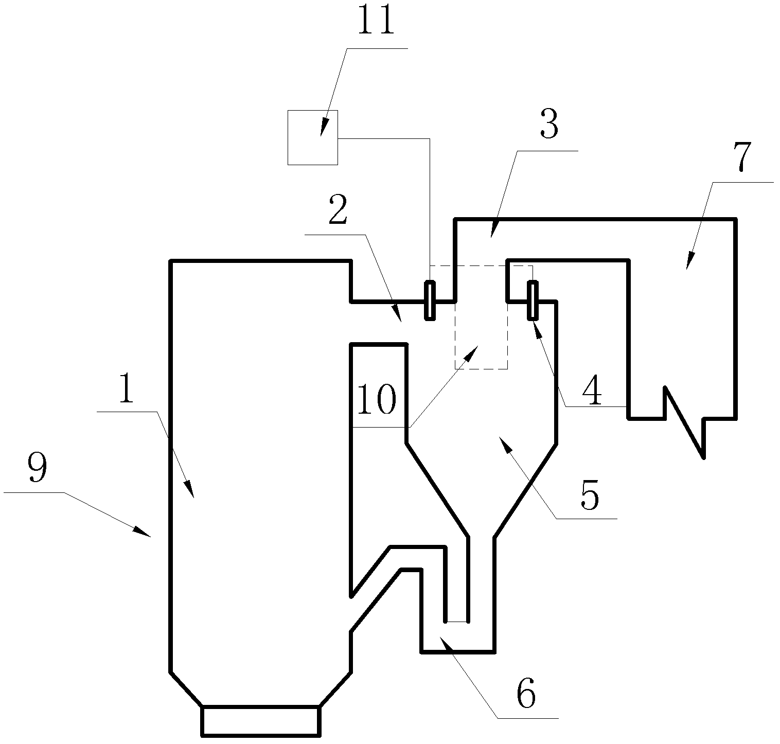 Selective non-catalytic reduction denitration system of circulating fluidized bed boiler
